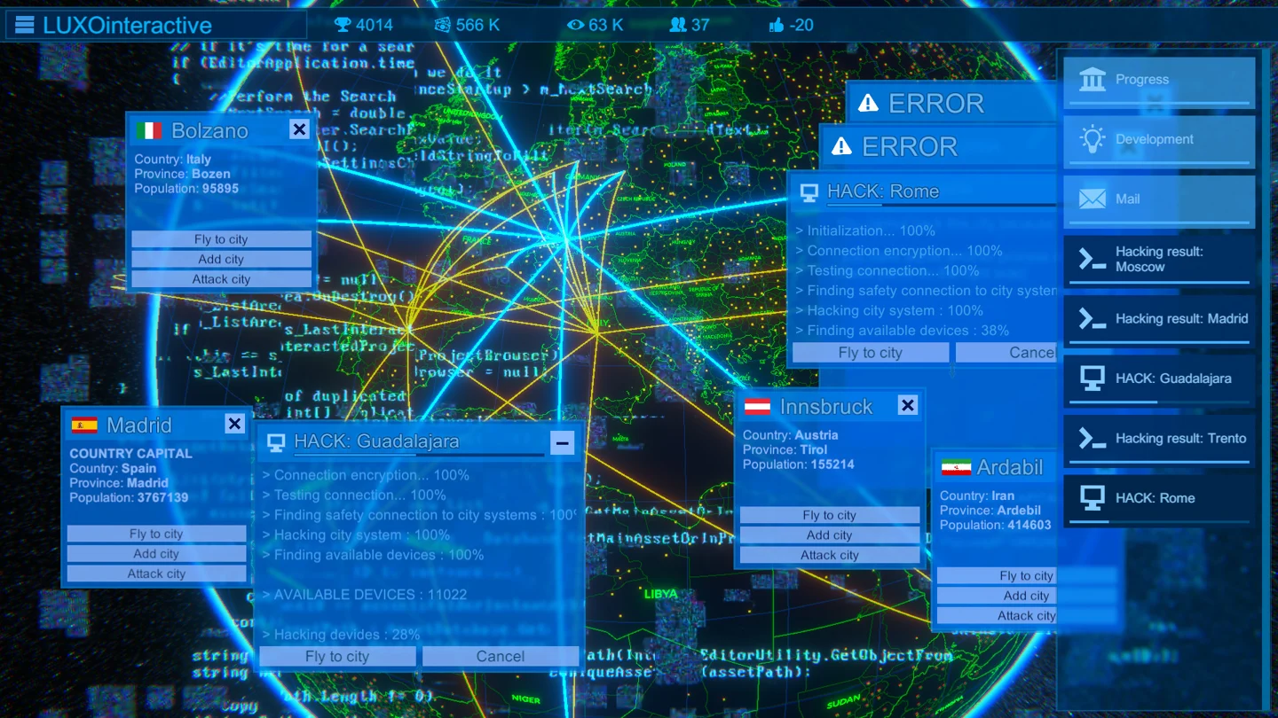 Another view of Cyber Attack gameplay